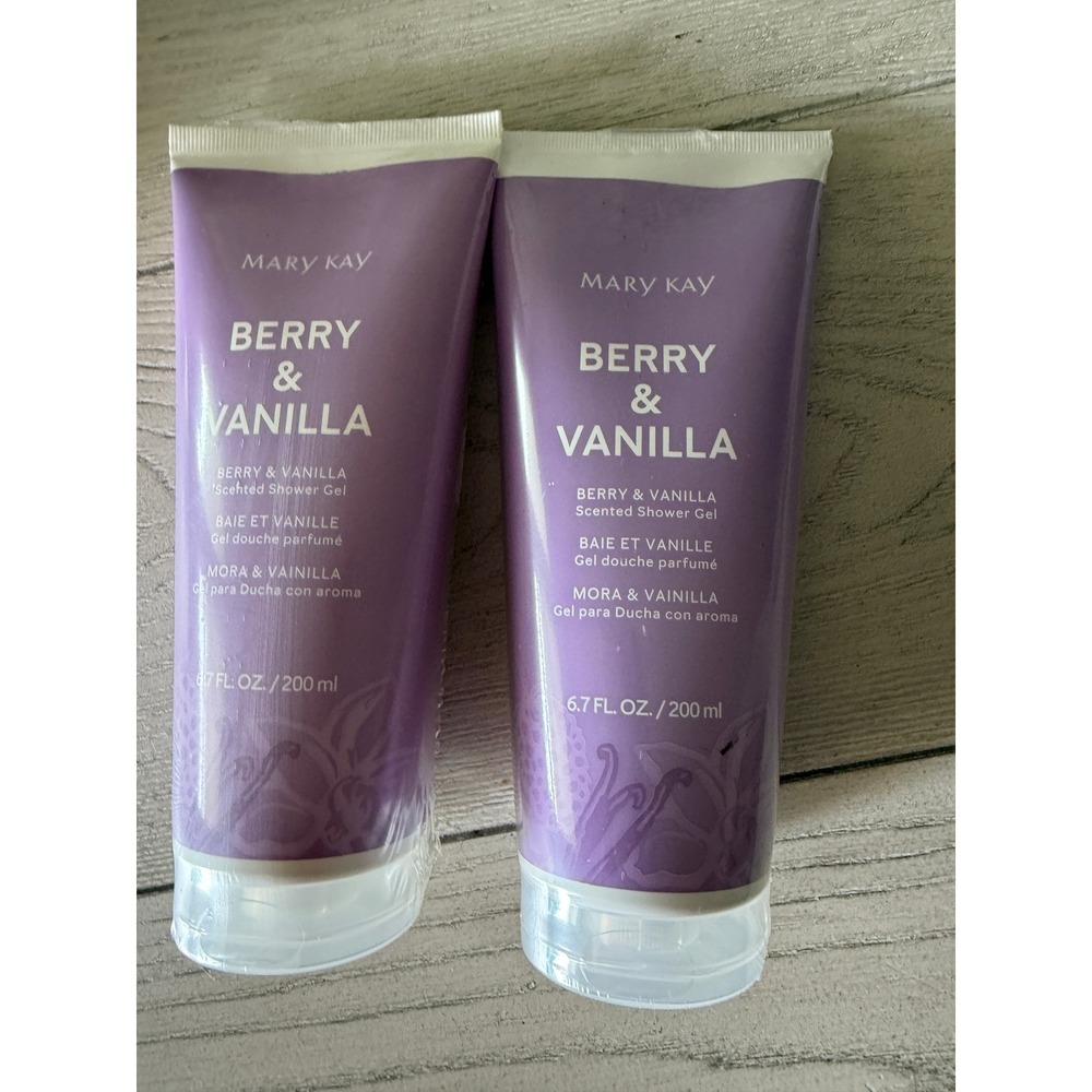 2  Mary Kay Berry & Vanilla  Shower Gel Moisturizing Body‎ Wash 6.7oz each new